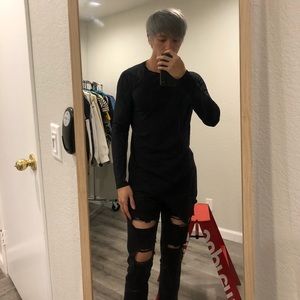 Zara zigzag detailed long sleeve T-shirt